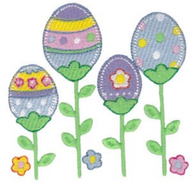 Picture of Easter Egg Flowers Machine Embroidery Design