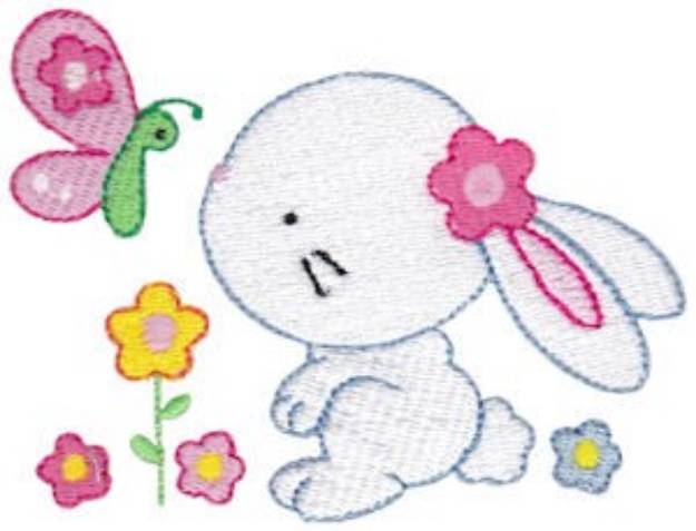 Picture of Butterfly Bunny Machine Embroidery Design
