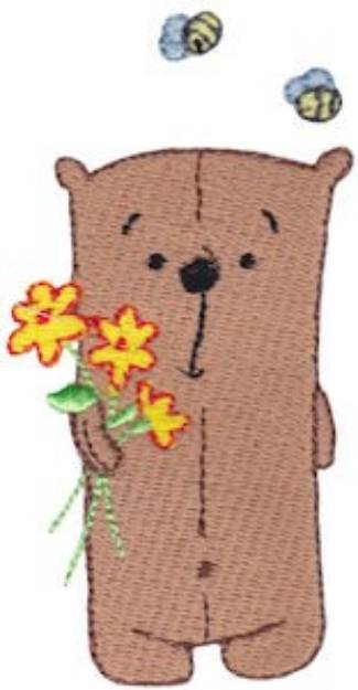 Picture of Daisy Bear And Bees Machine Embroidery Design