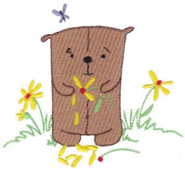 Picture of Daisy Bear Petals Machine Embroidery Design