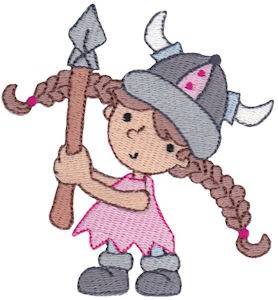Picture of Girl Viking Machine Embroidery Design