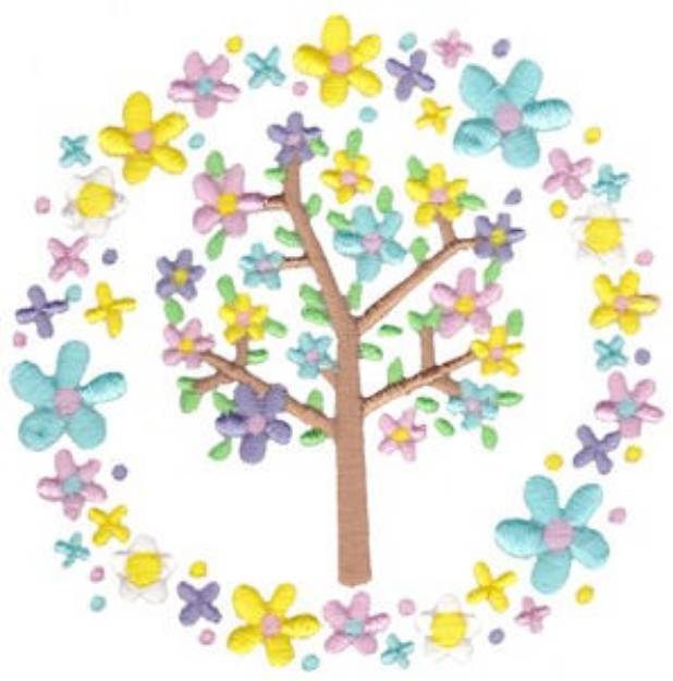 Picture of Spring Fever Tree Machine Embroidery Design