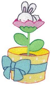 Picture of Spring  Rabbit Flower Machine Embroidery Design