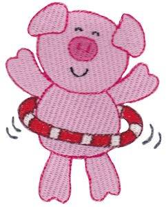 Picture of Little Piggy Hula Hoop Machine Embroidery Design