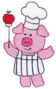 Picture of Little Piggy Chef Machine Embroidery Design