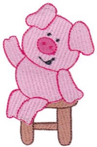 Picture of Little Piggy Sitting Machine Embroidery Design