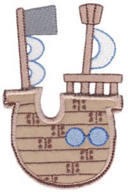Picture of Pocket Mania Pirate Ship Machine Embroidery Design