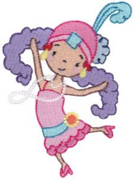 Picture of Girl Flapper Machine Embroidery Design