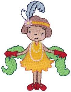 Picture of Lady Flapper Machine Embroidery Design