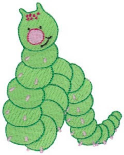 Picture of Green Worm Machine Embroidery Design