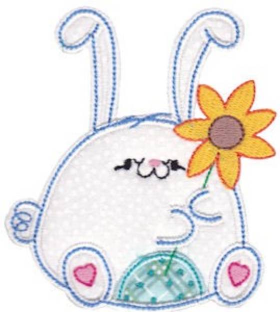 Picture of Flower Rabbit Machine Embroidery Design