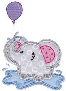 Picture of Applique Elephant Machine Embroidery Design