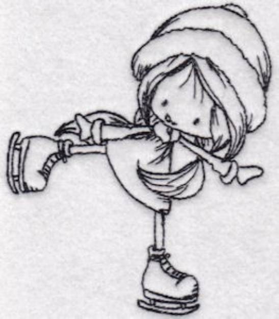 Picture of Ice Skate Girl Machine Embroidery Design