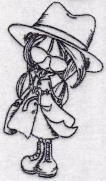 Picture of Outline Girl Machine Embroidery Design