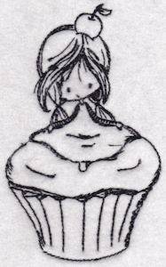 Picture of Cupcake Girl Machine Embroidery Design
