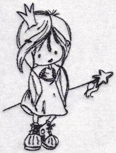 Picture of Girl Princess Machine Embroidery Design