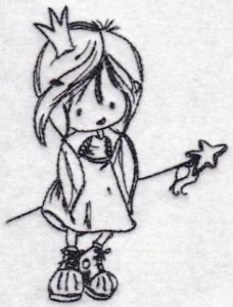 Picture of Girl Princess Machine Embroidery Design
