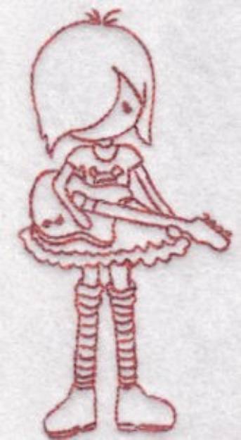 Picture of Guitar Girl Machine Embroidery Design
