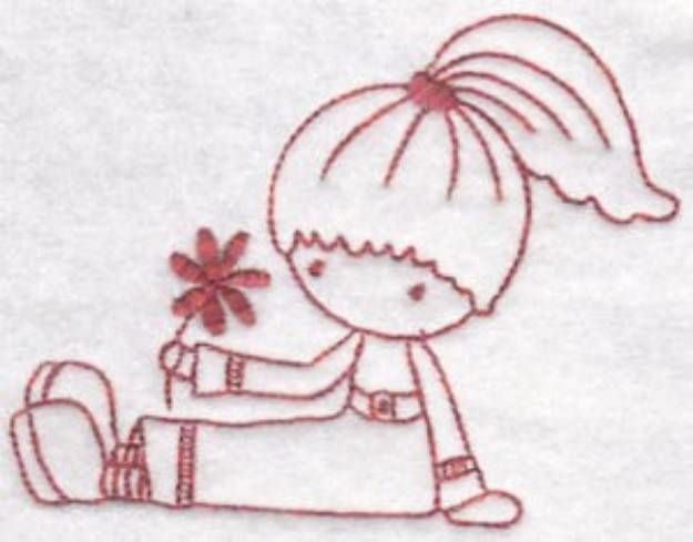 Picture of Daisy Girl Machine Embroidery Design
