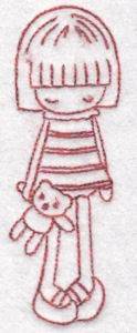 Picture of Teddy Bear Girl Machine Embroidery Design