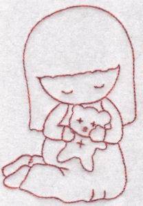 Picture of Teddy Bear Kid Machine Embroidery Design