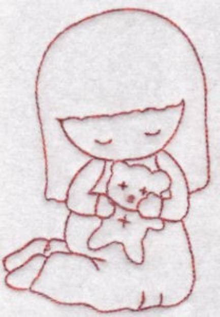 Picture of Teddy Bear Kid Machine Embroidery Design