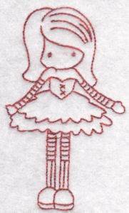 Picture of Redwork Child Machine Embroidery Design