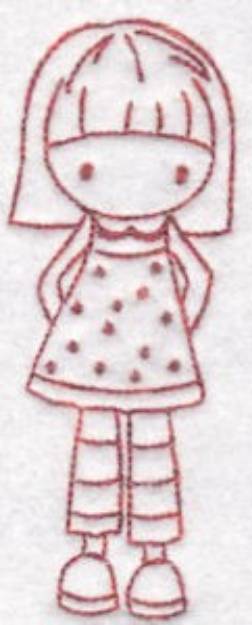 Picture of Redwork Child   Machine Embroidery Design