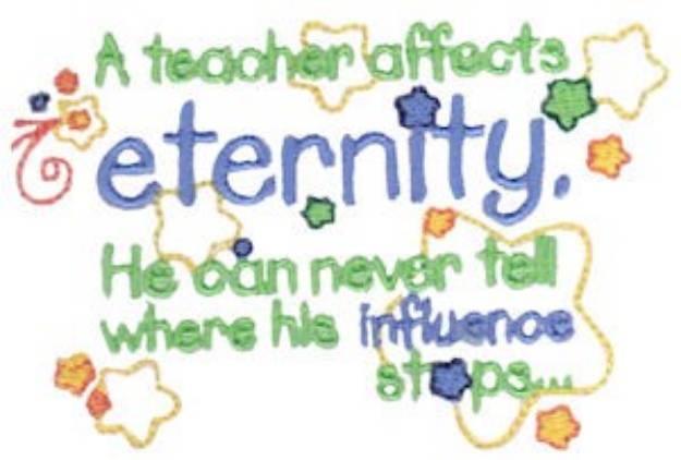 Picture of Teacher Affects Eternity Machine Embroidery Design