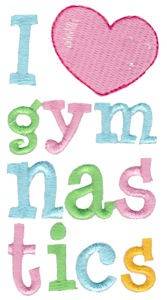 Picture of I Love Gymnaastics Machine Embroidery Design