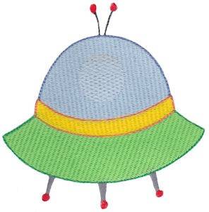 Picture of UFO Space Ship Machine Embroidery Design