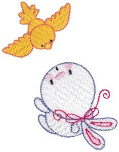 Picture of Bunny & Bird Machine Embroidery Design