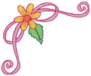Picture of Floral Bow Machine Embroidery Design