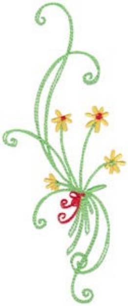 Picture of Daisy Swirl Bouquet Machine Embroidery Design