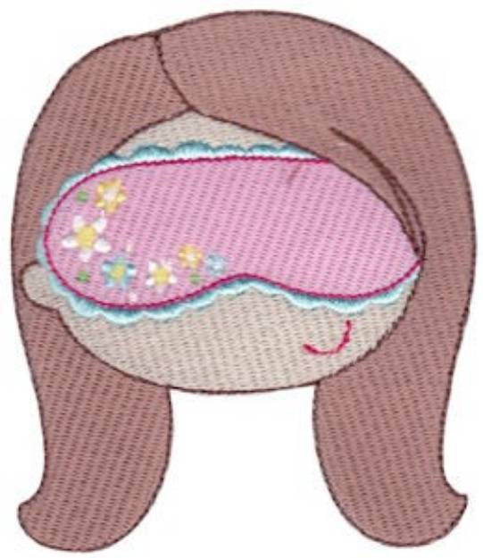 Picture of Sleep Mask Lady Machine Embroidery Design