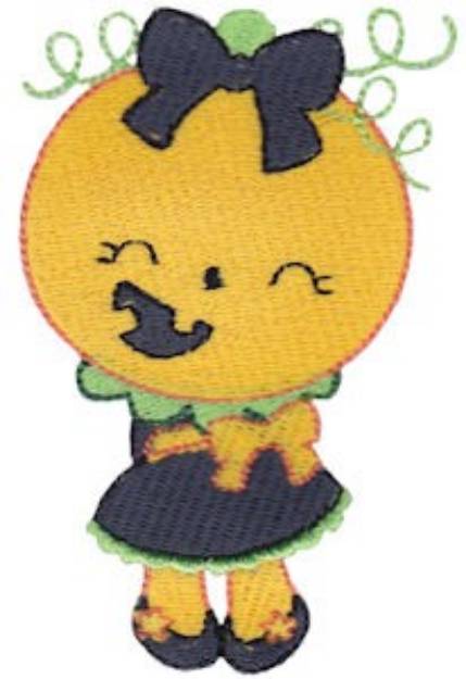 Picture of Halloween Girl Machine Embroidery Design