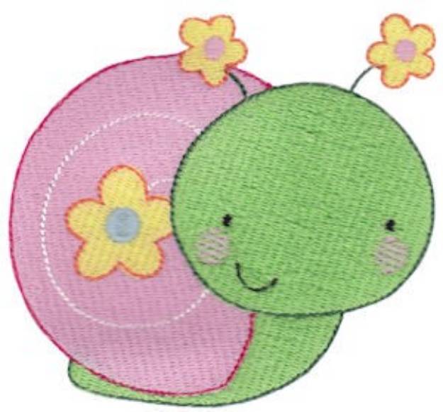 Picture of Floral Snail Machine Embroidery Design