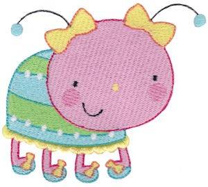 Picture of Girl Bug Machine Embroidery Design