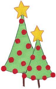 Picture of Polka Dot Trees Machine Embroidery Design
