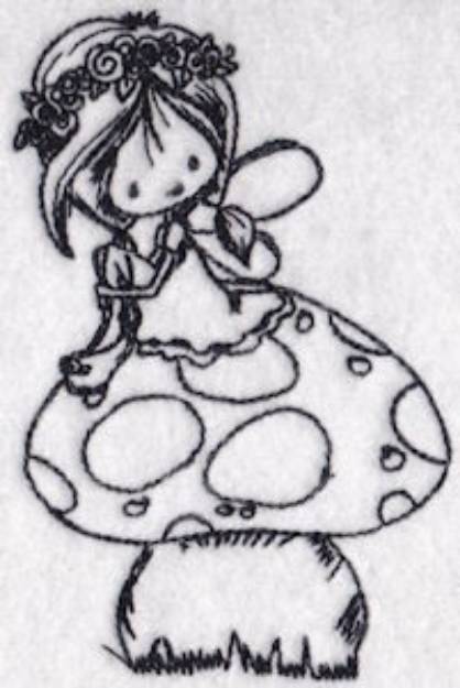 Picture of Mushroom Fairy Machine Embroidery Design