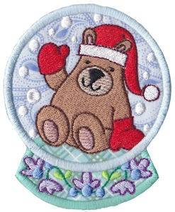 Picture of Snowglobe Bear Machine Embroidery Design