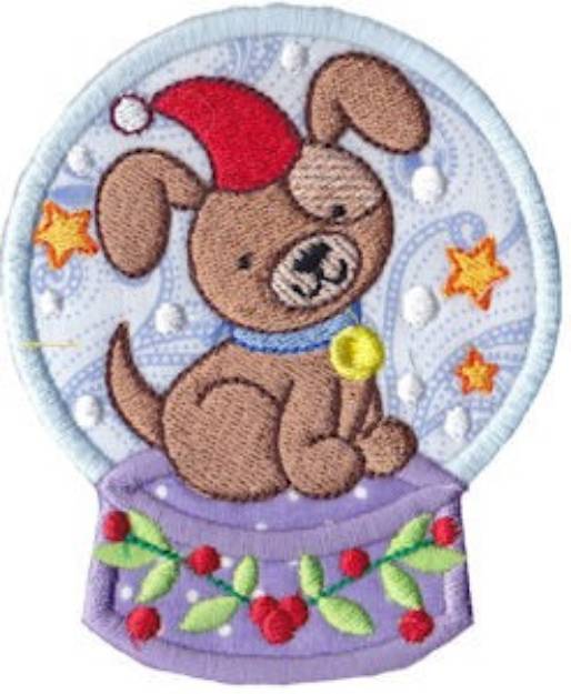 Picture of Snowglobe Dog Machine Embroidery Design