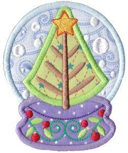 Picture of Snowglobe Tree Machine Embroidery Design