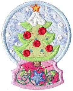 Picture of Snowglobe Xmas Tree Machine Embroidery Design