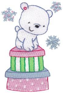 Picture of Bear On Gifts Machine Embroidery Design