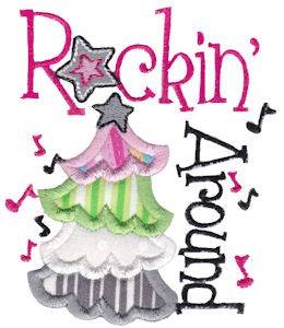 Picture of Rockin Around Tree Machine Embroidery Design