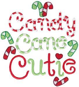 Picture of Candy Cane Cutie Machine Embroidery Design