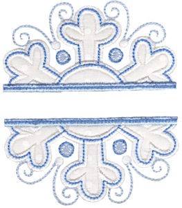 Picture of Snowflake Name Drop Machine Embroidery Design