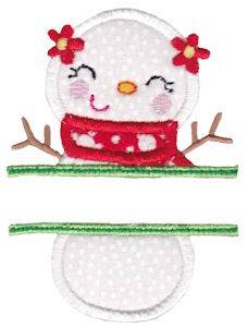 Picture of Snowman Name Drop Machine Embroidery Design