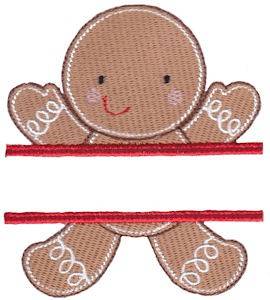 Picture of Gingerbread Name Drop Machine Embroidery Design